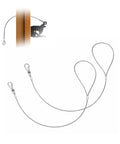 2 Pack Heavy Duty Gate Latch Cables Made From Stainless Steel Rust Proof Gate Opener Cords shown with wood gate setup