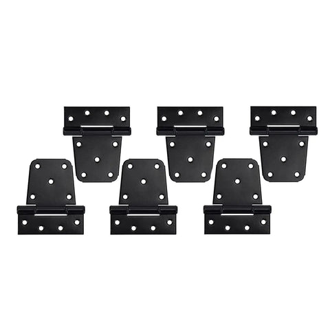 Heavy Duty 3-1/2 Inch T Hinge Gate Hinges Steel With Black Finish Includes Screws 6 Pack Durable Outdoor Gate Hardware For Fences Gates And Garden Sheds