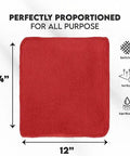Red Cotton Shop Towels Pack Of 150 14 By 12 Inches Reusable Cleaning Rags For Auto Garage Industrial and Home Workhorse Absorbent Non Scratch Lint Free displayed flat.