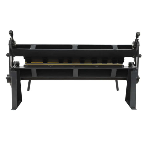Front view of Heavy Duty 24 Inch Sheet Metal Brake With 0 To 135 Degree Bends, displaying removable fingers and durable construction.