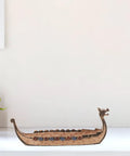 Dope Viking Dragon Ship Model Resin Sculpture For Home Decor Nautical Desk Ornament with dragon head on white desk