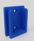 Side view of a blue PLA tool holder from the 10 Pack Tool Mount Holders For 24V Cordless Tools, showing two mounting holes