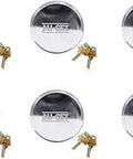 Beefy Hidden Shackle Padlock Set Of 6 For Trailers 2-7/8 Inch Solid Steel Puck Locks With Weatherproof Chrome Finish All Keyed Alike