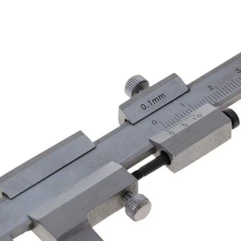 Upgraded 0-60mm Verniers Calipers Not-Digital Steel for Brake Disks Measuring Tool Easy Carry Measurer Verniers Calipers Digital close-up of measurement scale