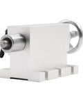 Rig Up Your Shop With This Slick CNC Tailstock Featuring Adjustable Base And Compact Three Head Assembly For Smooth Rotary A Axis Mounts On Heavy Duty Engravers TS 02, showing aluminum construction with rotary handle.