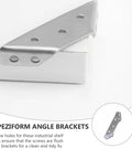 Heavy Duty Stainless Steel Angle Bracket Set Of 20 Corner Braces Tarnish And Rust Resistant Silver Shelf And Furniture Support Brackets