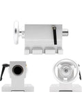 Heavy Duty Single CNC Tailstock Assembly With Movable Base And Four Head Setup For Rotary Fourth Axis Engraving Machines showing a detailed metal construction.