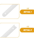 Detail view of Three Pack Plastic Drawer Slides for Cabinets and Cupboards, showing white plastic material and mounting holes.