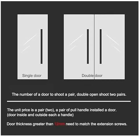 Half Moon Door Handles for Glass Doors in Gold Finish Modern Barn Door Push Pull Handles Double Sided for Single Door Sturdy Aluminum Alloy Ergonomic Grip Grab And Go Style Rust Resistant Long Lasting, single and double door installation guide