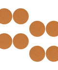 Round Cork Plant Coasters 4 Pack Absorbent No Fuss Easy Care Pot Pads For Plants And Drinks Great For Garden Patio Kitchen And DIY Crafts Brown Table Saver That Absorbs Moisture Prevents Scratches And Stains, six round brown cork pads on white