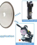 No Sweat CBN Chainsaw Sharpening Wheel 5-3/4 Inch Diameter with 7/8 Inch bore for use with grinders.