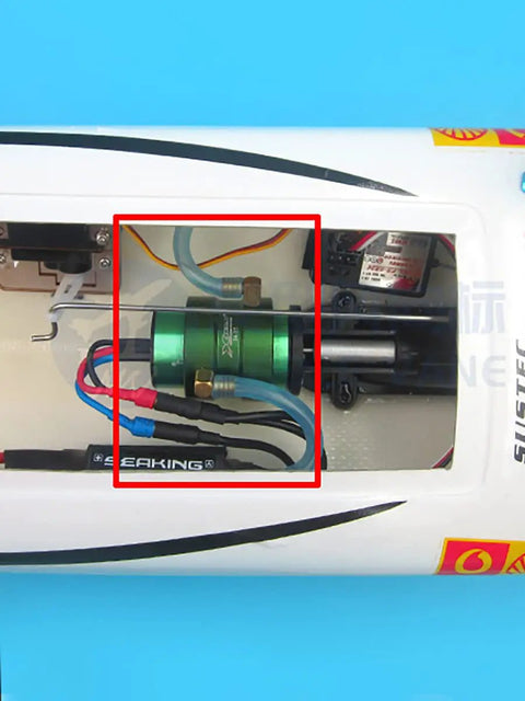 2440 KV Brushless RC Boat Motor with 24mm Can Water Cooling Jacket inside boat hull