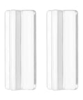 Top Shelf Clear Recessed Finger Pulls 2 Pack Easy Peel And Stick Cabinet Hardware 1.97 Inch, modern transparent handles.