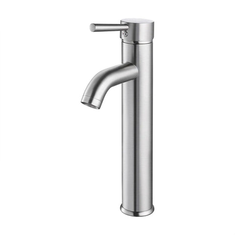 Rectangular Vessel Sink With Faucet And Drain Combo In Brushed Nickel Finish 19 By 14.6 Inch Bathroom Vanity Sink Set faucet detail