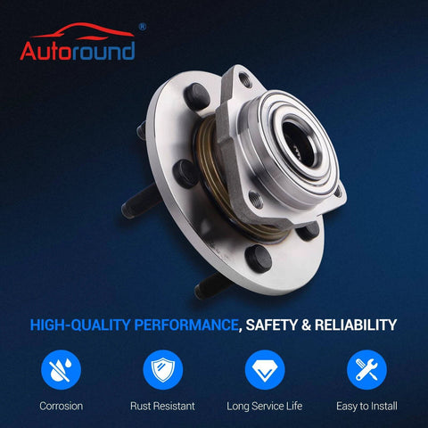 515072 Front Wheel Hub and Bearing Assembly for Dodge Ram 1500 2002 to 2008, Non ABS 5 Lug OE Replacement Hub, product display.