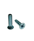 Beefy 10-24 Cross Flat Head Zinc Plated Screws, Countersunk 1 Inch, Pack Of 100, Heavy Duty Fasteners For Building And Maintenance Projects, Easy Install, Tight Grip, Durable Hardware Kit; two zinc plated screws