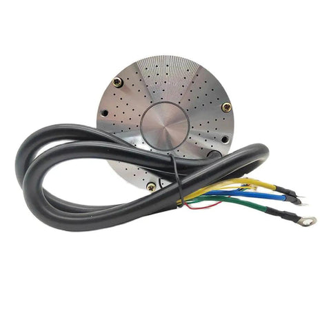 1000W Brushless DC Motor Kit With 36V 3100 RPM Output 27.7A Speed Controller And Throttle Grip For Go Karts E Bikes Electric Scooters And Motorcycles Beefed Up Power, showing shiny metallic motor with attached wiring