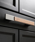Brushed Nickel Cabinet Hardware With Walnut Wood Inlay Modern Drawer Pulls And Knobs For Kitchen And Bathroom Durable Zinc Alloy Finish