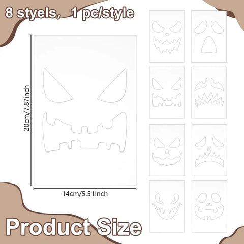 Grab These Eight Clear Acrylic Router Templates Halloween Pumpkin Face Woodworking Stencils, 20cm x 14cm, set of eight designs.