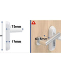 Dimensions of Grab-And-Go Portable Anti-Open Door Lock For Home And Travel With One-Touch Release ABS and PC material on door handle