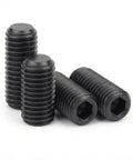 Rock Solid 5/16-18 X 1/2 Inch Set Screws 30 Pack Black Oxide 304 Stainless Steel Fasteners with hex head, ideal for bike frame repair.