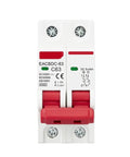 Real Deal Mini Circuit Breaker DC 1000V Rock Solid MCB Solar Overload Protection Switch For Panels with red switch and white casing.