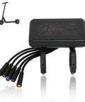 Black Electric Bike Speedometer Panel With LCD Display, Gear And Power Mode Indicator For Adult Electric Mountain Bikes, All Weather Speed Gauge Accessory For Trails, with wiring connectors.