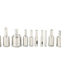 Top Pick 10 Piece Core Hole Saw Kit Featuring Durable Drill Bits Perfect For Tiles And Glass From 6 To 30mm Size With Smooth Plated Surface For Quick Precise Holes That Make Your Projects A Total Breeze Easy Setup And Reliable Performance Included. 10-piece plated core hole saw drill bits set for glass and ceramic tile