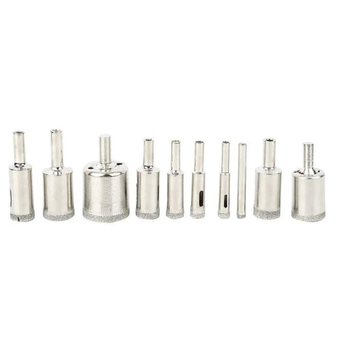 Top Pick 10 Piece Core Hole Saw Kit Featuring Durable Drill Bits Perfect For Tiles And Glass From 6 To 30mm Size With Smooth Plated Surface For Quick Precise Holes That Make Your Projects A Total Breeze Easy Setup And Reliable Performance Included. 10-piece plated core hole saw drill bits set for glass and ceramic tile
