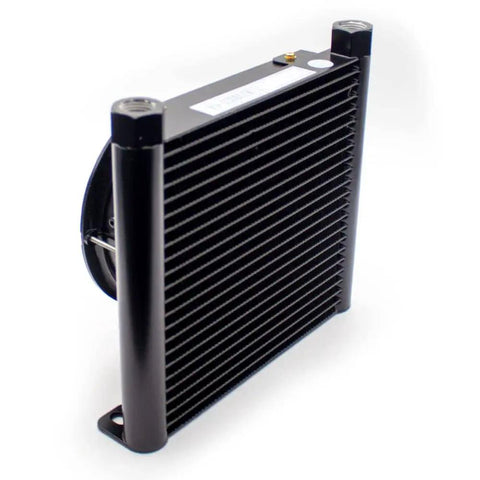 Heavy Duty Hydraulic Oil Cooler With 25 Lpm Flow 1.35 KW Cooling Power Aluminum Alloy Air Cooled Heat Exchanger Radiator For Industrial Equipment 3 MPa Max Working Pressure 34W Fan Ready With DC 12V Or AC Voltage Options