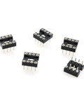 DIP IC Socket 2.54mm Pitch 8 Pin 2 Row Soldering Adapter Pack Of 20 For Prototyping And Repairs shown in black silver finish