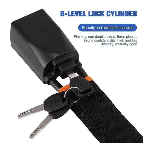 Heavy Gauge Cable Steering Wheel Lock Built Tough Anti Theft Car Guard with B-level lock cylinder and keys.