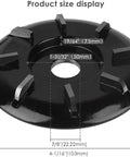 Heavy Duty Wood Turbo Carving Disc Curve Eight Tooth Angle Grinder Blade 103 Mm size display with clear measurements on a black background.