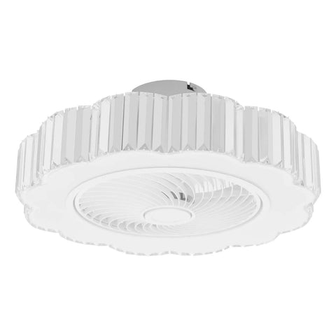 Ceiling Fan with Light 23 Inch Wireless Controller Low Noise for Bedroom, modern design with clear blades and decorative edge.