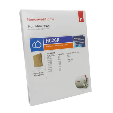 Whole House Humidifier Pad for Even Moisture Distribution and Maximum Comfort packaging box, HC26P model replacement filter