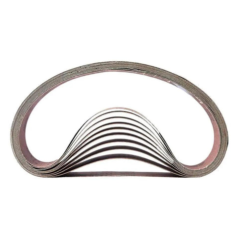HPG120-10 One And One Half Inch By Thirty Inch Aluminum Oxide Sanding Belt 120 Grit Ten Pack for woodworking and metal finishing