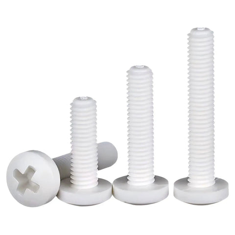 Heavy Gauge PP Plastic Screw Assortment Kit With M3 M4 M5 Metric Phillips Pan Fasteners Hex Nuts Washers 470 Piece lightweight nylon screws.