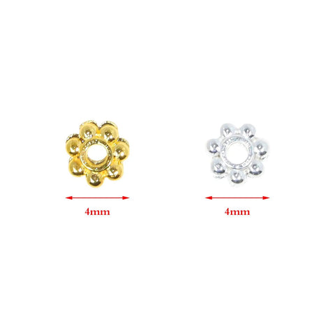 4mm Mini Metal Daisy Spacer Beads Bulk 600Pcs Silver And Gold For DIY Bracelets And Necklaces Jewelry Making Craft Supplies Bead Spacers