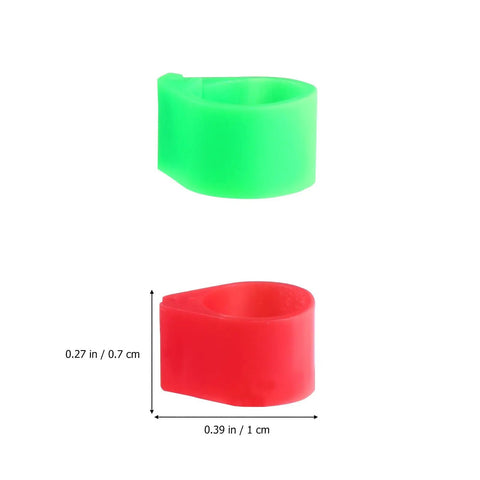 Green and red leg rings shown in the 200Pcs Pigeon Leg Rings Set For Easy ID Of Pigeons Parrots And Small Birds Colorful Clips