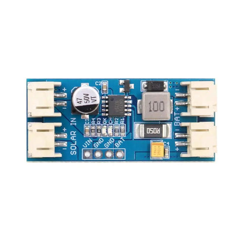 Top view of MPPT Solar Charge Controller For 1 Cell LiPo Battery And 12V Solar Panel Charger Regulator CN3791 with JST PH2.0 cables.