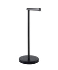 Freestanding matte black toilet paper holder stand, rustproof SUS304 stainless steel tissue roll holder with heavy 3 lb base, modern design