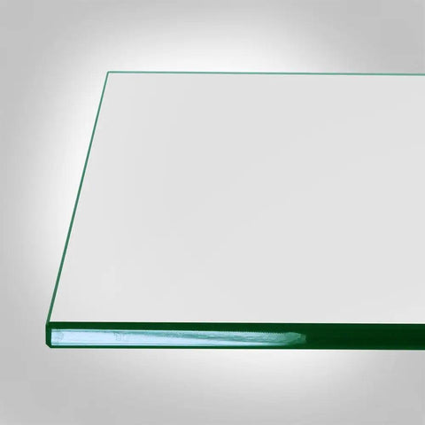 16 Inch Square Tempered Glass Table Top One Quarter Inch Thick Clear Replacement Glass With Flat Polished Edge And Eased Corners