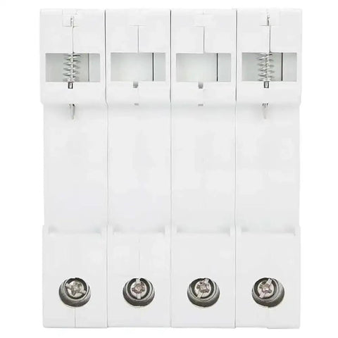 4P Anti Thunder Surge Arrester 385VAC For Automation Control System With Dual Thermal Magnetic Protection Instantly Interrupts Fault Currents In Milliseconds 20KA Rating Beefed Up Heavy Duty Surge Shield For Safe Wiring And Equipment, white 4-pole module