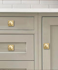 10 Pack One And A Half Inch Brushed Brass Cabinet Knobs With Backplates Satin Gold Dope Vintage Look For Cabinets Drawers Closets And Bi Fold Doors Do It Yourself Home Upgrade