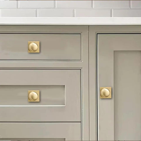 10 Pack One And A Half Inch Brushed Brass Cabinet Knobs With Backplates Satin Gold Dope Vintage Look For Cabinets Drawers Closets And Bi Fold Doors Do It Yourself Home Upgrade