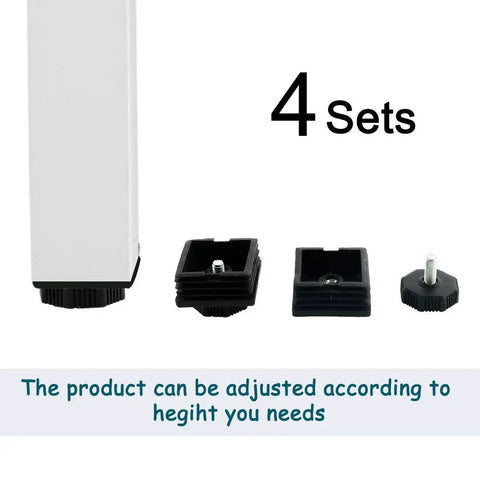 Adjustable Leveling Feet Kit For 2 By 2 Inch Square Tubes And Desk Legs Furniture Glide Levelers 4 Sets Beefed Up Build Easy Install