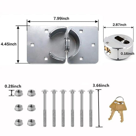 2 Pack Heavy Duty Van Door Padlocks Set 73mm Solid Steel Hasp with bolts and keys for Trucks, Gates, Vans, Garages, and Sheds.