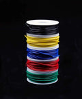 Five Pack 26Ft Copper Hookup Wire Kit 24 AWG Solid Core Jumper Wires Tinned Copper Color Coded For Breadboarding And DIY