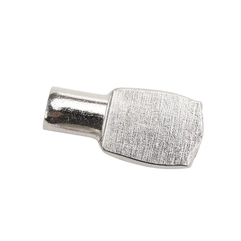 Heavy Duty Adjustable Cabinet Shelf Support Pins Removable Metal Pegs in Iron Nickel Color, close-up view showing texture
