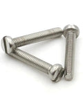 Heavy Duty 304 Stainless Steel Slotted Round Head Cheese Screw Bolt Set M1.6 To M2 Sizes Four Millimeter Length close-up of screws